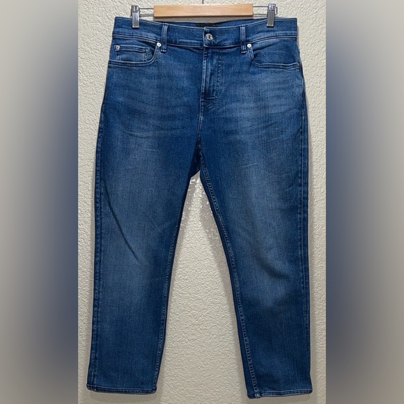 7 For All Mankind Men's Deep Blue Straight Jeans